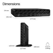 Image de HP EliteDesk 8 Mini G2i Desktop Next Gen AI PC Copilot+ PC Intel Core Ultra 7 356H 16 Go DDR5-SDRAM 512 Go SSD Windows 11 Pro Mini PC Noir (E8DR4ET)