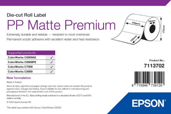 Image de Epson étiquette à imprimer Blanc Imprimante d'étiquette adhésive (7113702)