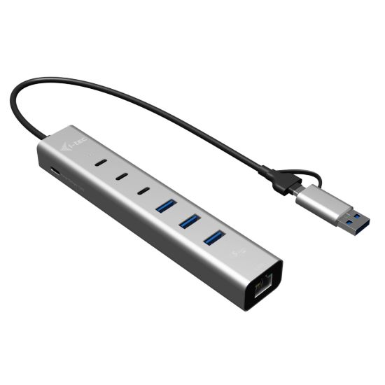 Image de i-tec USB-C/USB-A Metal HUB 6 port (3x USB-C, 3x USB-A), LAN, Power Delivery 85W (CAHUBMETAL6LANPD)