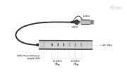Image de i-tec USB-C/USB-A Metal HUB 6 port (3x USB-C, 3x USB-A), LAN, Power Delivery 85W (CAHUBMETAL6LANPD)