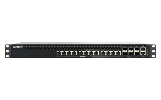Image de QNAP commutateur réseau Géré L3 10G Ethernet (100/1000/10000) Connexion Ethernet, supportant l'alimentation via ce port (PoE) 1U Noir (QSW-M5218P-6F12T)