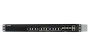 Image de QNAP commutateur réseau Géré L3 10G Ethernet (100/1000/10000) Connexion Ethernet, supportant l'alimentation via ce port (PoE) 1U Noir (QSW-M5218P-6F12T)