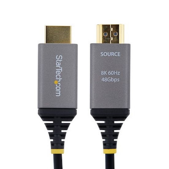 Image de StarTech.com Câble Optique Actif Hybride (AOC) HDMI 2.1 de 50m, CMP Plenum, 8K 60Hz, 48 Gbps, Câble HDMI 2.1/2.0 Certifié Ultra Haut Débit (8K-A-50M-HDMI-CABLE)