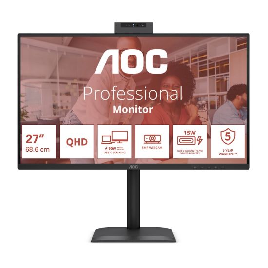 Image de AOC écran plat de PC 68,6 cm (27") 2560 x 1440 pixels Quad HD LCD Noir (Q27E4CW)
