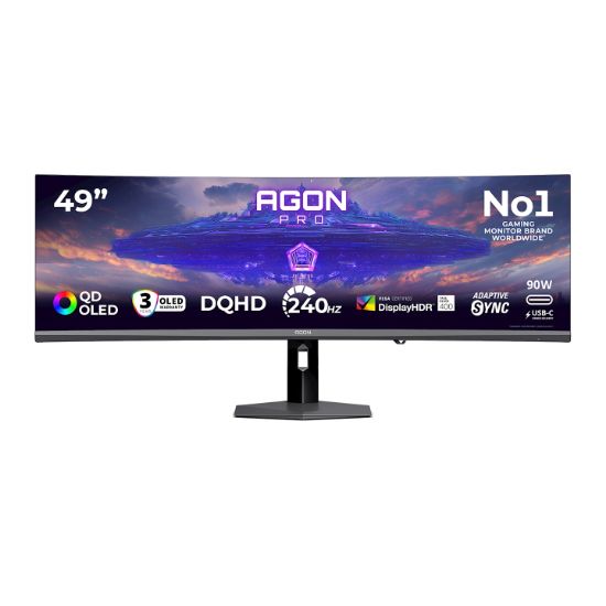 Image de AOC écran plat de PC 124,2 cm (48.9") 5120 x 1440 pixels Gris (AGP497UCZD/96)