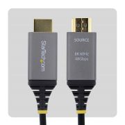 Image de StarTech.com Câble Optique Actif Hybride (AOC) HDMI 2.1 de 15m, CMP Plenum, 8K 60Hz, 48 Gbps, Câble HDMI 2.1/2.0 Certifié Ultra Haut Débit (8K-A-15M-HDMI-CABLE)