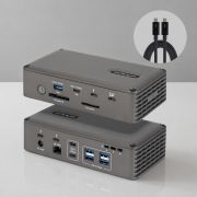 Image de StarTech.com Dock Thunderbolt 5 avec Slot NVMe pour Mac et Windows, Jusqu'à 2 Écrans 8K 60Hz ou 3 Écrans 4K 144Hz, Recharge de PC de 140W, 5GbE, Bande Passante Accéléré ... (183UE-TB5USB4DOCK)
