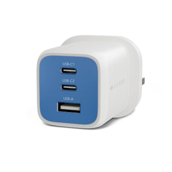 Image de Targus HyperJuice Flex 65W GaN Ordinateur portable, Smartphone, Casque, Consoles portables Bleu, Blanc Secteur Intérieure (HJ1202BUEU)