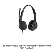 Image de HP Poly Micro-casque filaire USB binaural Mission 420 (D14Z3AA)