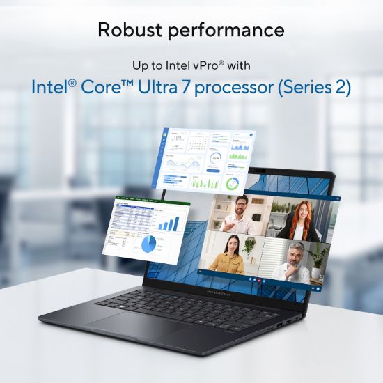 Image de ASUS ExpertBook B3 B3405CCA-LY0758X Intel Core Ultra 5 225H Ordinateur portable 35,6 cm (14") WUXGA 16 Go DDR5-SDRAM 512 Go SSD Wi-Fi 6E (802.11ax) Windows 11 Pro Noir, G ... (90NX08L1-M00V10)